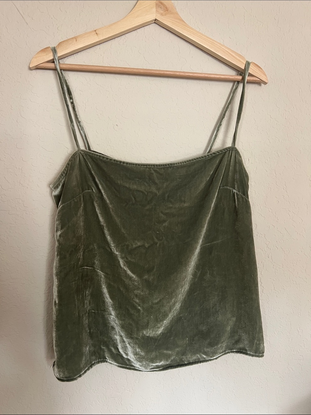 Reformation Velvet Cami Tank Top Size S Green